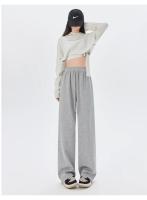 Primavera otoño mujer pantalones largos Casual pierna ancha cintura elástica Mujer Pantalones rectos de punto 2024 Pantalones deportivos pantalones sueltos - details 7
