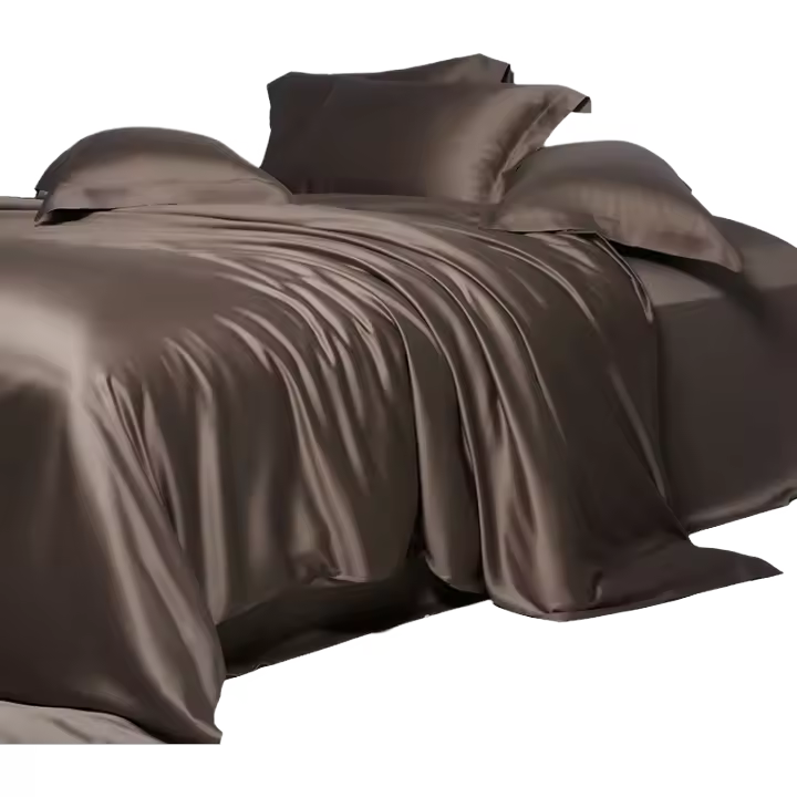 Juego de Ropa de Cama de Lujo 2025 100% Algodón, Alta Densidad, Color Sólido, Tamaño de Cama Rey 1.5m - 1