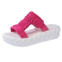 Zapatillas tejidas ligeras de suela gruesa de gran tamaño para mujer, nuevas sandalias casuales de punta redonda de lana. - details 19