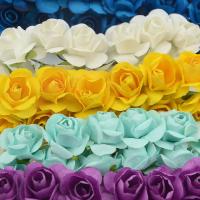 Mini ramo de rosas artificiales de papel para álbum de recortes, decoración de fiesta de boda, flores artificiales baratas, 144 cm, lote de 1,5 unidades - details 1
