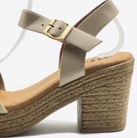 ZCtron Sandalias de tacón con hebilla y puntera abierta de esparto Sandalias de mujer Regalo para mujer - details 4