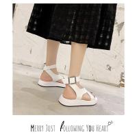 Sandalias de verano con punta redonda, estilo de Color sólido, versión, zapatos individuales cómodos para mujer - details 6