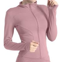 Chaqueta de entrenamiento ligera con cremallera completa para mujer, ropa deportiva ajustada para Yoga, manga larga, sin peso, protección UV - details 1