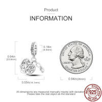 Encantos de Plata Esterlina S925 con Mariposa Flor y Corazón para Pulsera Original de 3mm Joyería Fina de Cumpleaños para Mujeres Material de Metal con Zirconia - details 7