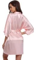 Bata de satén para mujer, lencería íntima, ropa de dormir sedosa, regalo de boda nupcial, bata de baño tipo kimono informal, camisón Sexy - details 8