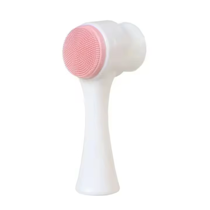Cepillo de limpieza facial de silicona doble 3D, cepillo manual de masaje facial, cepillo exfoliante de cerdas suaves, cepillo de lavado facial de doble cara - 1