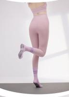 Calcetines de yoga de algodón tipo toalla con rayas de punto de silicona antideslizantes para mujer, cálidos, para pilates, con agarre, tipo tripulación. - details 16