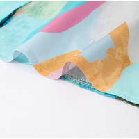 Conjunto de camisa y pantalones con estampado informal para mujer, Top holgado con cuello vuelto y botella única - details 8