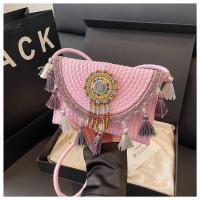 Bolso tejido a mano de verano estilo étnico de paja 2025 moda de interés especial nueva bandolera de hombro para vacaciones en la playa - details 23