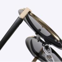 El conductor masculino conduce gafas de sol polarizadas metálicas para deslumbrar las gafas de sol - details 2
