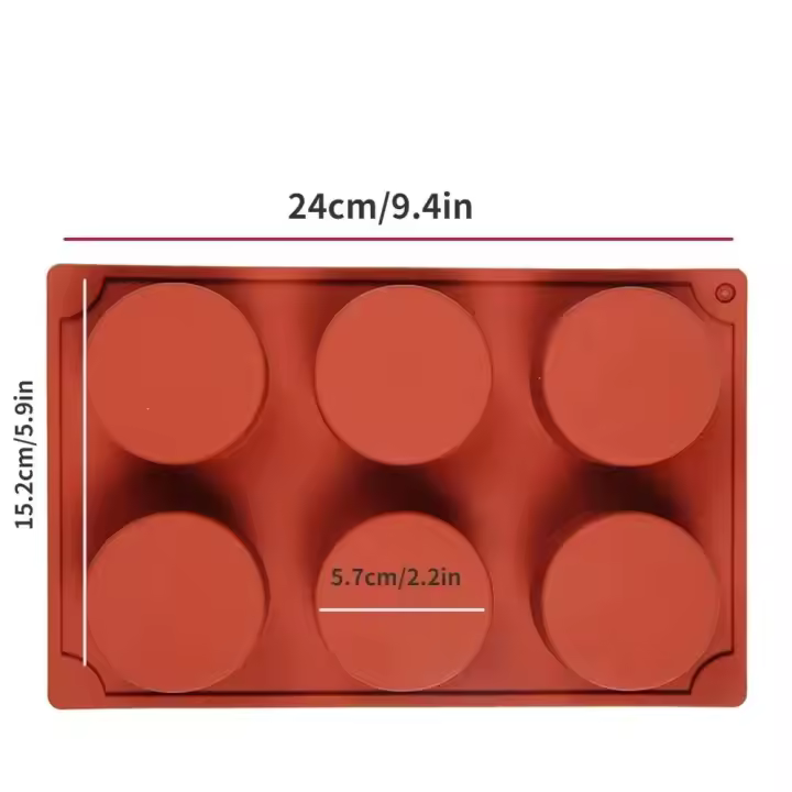 Molde de Pastel de Silicona Circular 8 Cavities para Chocolate, Oreo, Galletas, Pastelería, Gelatina, Pudín, Jabón Cocina y Comedor - 1