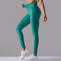 Hamidou-Pantalones deportivos sin costuras para mujer, mallas de Yoga de cintura alta, ropa de gimnasio, entrenamiento de glúteos de burbujas, pantalones para correr, Leggings de gimnasio con levantamiento de caderas - details 43
