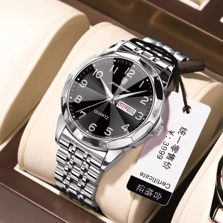 Reloj de hombre de marca suiza de lujo impermeable doble calendario nuevo reloj de cuarzo - 1