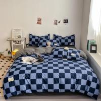 Juego de funda nórdica a cuadros en blanco y negro, juego de cama completo con rejilla geométrica - details 20