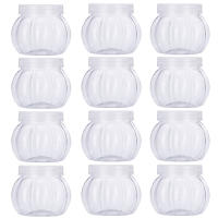 Tarro de plástico transparente con tapa para cocina, tarro de calabaza de 12 piezas, 150ml, para dulces, galletas, granos, té, condimentos, contenedor de almacenamiento - details 0