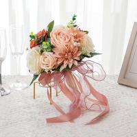 Venta al por mayor rosa blanco para decoración de boda novia flores artificiales ramo de flores rosa San Valentín - details 1