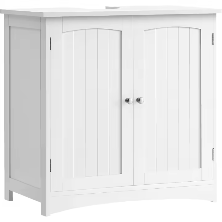 de Lavabo, Armario Debajo de Lavabo, Mueble de Baño, con 2 Puertas, Estante Ajustable, Amplio Espacio de Almacenamiento, Estilo Moderno, 40 x 70 x 70 cm, Blanco Nube BBC011W01 - 1