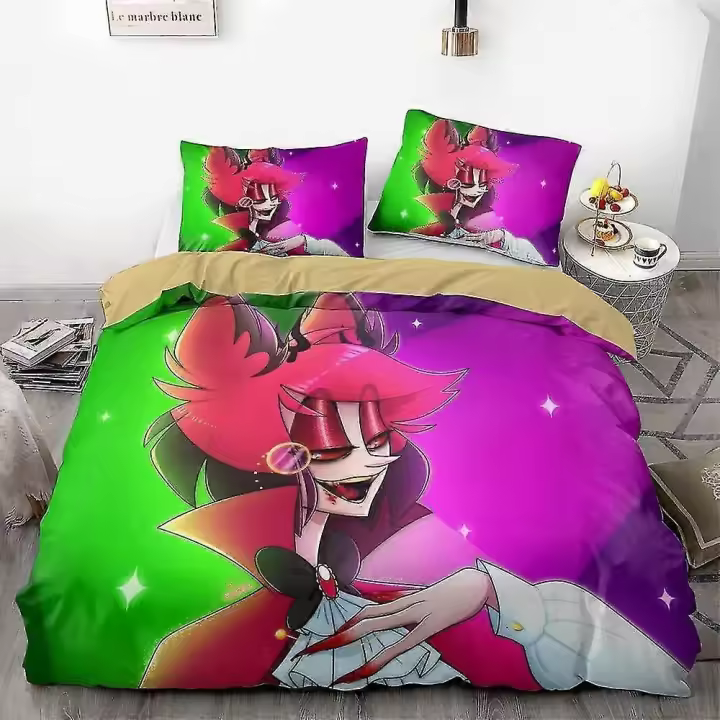 b1352 Juego de sábanas de Anime de tres piezas, juego de cama de 3 piezas, 1 funda de edredón y 2 fundas de almohada, sábanas gb1352 - 1