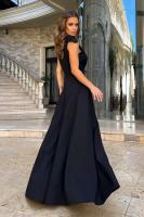 Vestido Largo de Noche Veraniego |   Elegante Diseño sin Mangas con Lazo en Hombros |   Vestido de Gala Unicolor para Bodas y Eventos |   Tejido Fluido y Transpirable |   Corte Elongante que Estiliza |   Tallas S-XXL - details 3