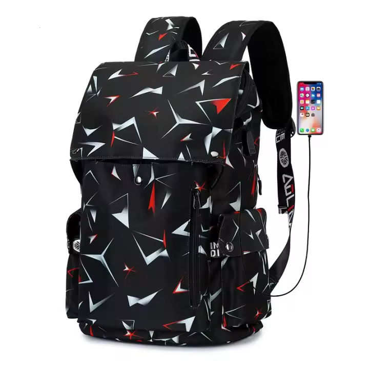 Mochila de viaje impermeable de gran capacidad 15.6 pulgadas para laptops Bolsa de escuela para adolescentes y hombres Estilo cool - 1