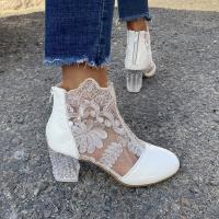 Botas de Cuero para Mujer Primavera 2025 Estilo Cremallera PU Tacón Grueso Boca Profunda - details 5