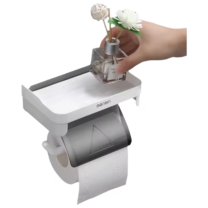 Soporte de papel toalla de baño adhesivo para pared, accesorio de cocina sin perforar, organizador de papel higiénico - 1