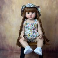 BZDOLL muñeca Reborn realista de 55 CM y 22 pulgadas, muñeco de bebé con cuerpo de silicona completo, bonito regalo de cumpleaños para niña, pelo marrón - details 0