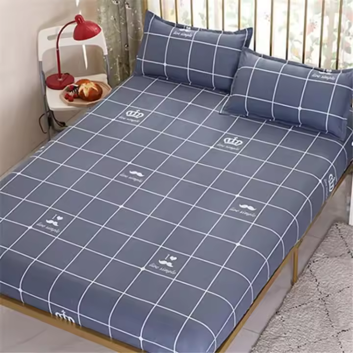 Sábana Elástica Ajustable Cubierta de Colchón Antideslizante y a Prueba de Polvo con Fundas de Almohada Ropa de Cama y Baño - 1