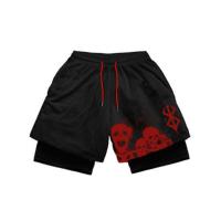Conjunto De Gimnasio Para Hombre Con Estampado Anime 3D Top Corto Y Shorts De Compresión Quick Dry Transpirable Rash Guard Para Deportes Y Verano - details 12