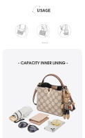 FOXER-Bolso cruzado de cuero sintético para mujer, bandolera con estampado de cubo - details 3