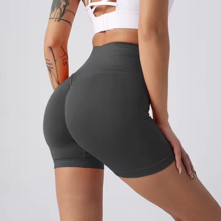 Pantalones cortos de YOGA PARA EL CONTROL DE Barriga, fruncidos - 1