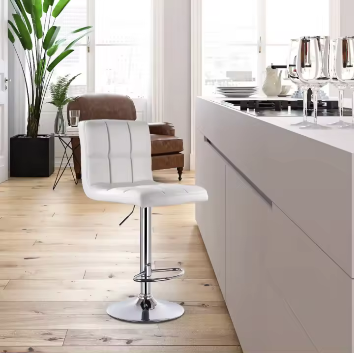 Taburete de Bar Moderno Diseño de Counter de Cocina de Pub con Asiento Ajustable y Giratorio - 1