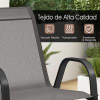 4 Sillas de Exterior, Silla de Comedor Apilable con Marco de Acero con Reposabrazos y Respaldo, 56 x 70 x 84 cm - details 2