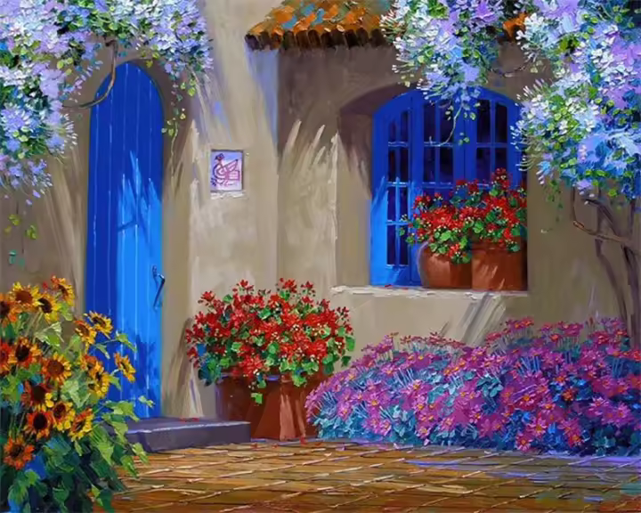RUOPOTY-pintura acrílica moderna por números, lienzo de flores, regalo personalizado - 1
