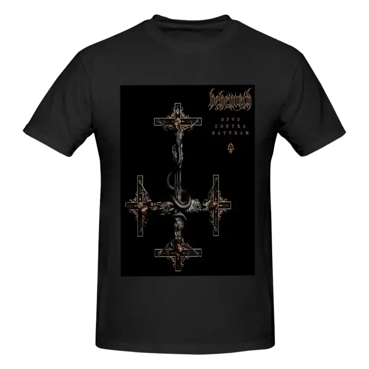 Behemoth-Camiseta de manga corta para hombre, Camisa de algodón, color negro, Opvs Contra - 1