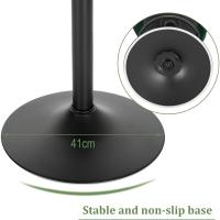 Silla de Comedor Giratoria de 360° Alto de Terciopelo con Resalto y Reposapiés Ajustable en Altura 60-82 cm Negro BH324sz-1 - details 14