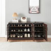 Mueble Zapatero Armario con 9 Compartimentos para 18 Pares de Calzado + Banco Zapatero Puertas de Rejilla Buena Ventilación - details 6