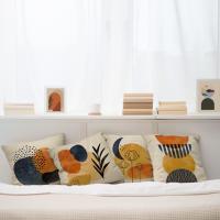 Juego de 4 Fundas de Almohada de Lino Geométrico 45x45cm Ideal para Sofá, Sala de Estar, Jardín, Coche - details 4