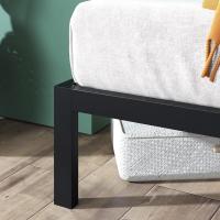 Cama 90x190 cm - Altura 36 cm con almacenaje debajo de la cama - Estructura de cama de plataforma de metal con cabecero - Negro - details 15