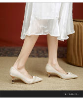 Nuevos y hermosos zapatos de boda de champán francés, nicho de las mujeres, temperamento de alta gama, barra de perlas, zapatos de dama de honor mitzvah, tacones altos. - details 10