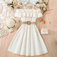 Vestido Casual de Chifón para Niñas Correa de Hombro de Una Línea, Estilo de Princesa para Edades de 8-12 Años - details 2