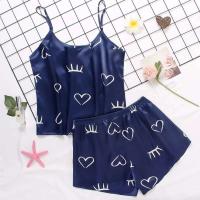 Ropa interior de mujer, ropa de dormir de seda satinada, chaleco, pantalones cortos, conjunto de dos piezas de verano, ropa de dormir para mujer - details 34