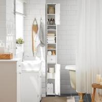 Mueble de Baño de Alto Estante Estanterías con 2 Puertas y Cajón Blanco Tamaño 20x20x180cm - details 1