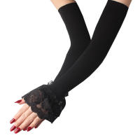Guantes de Conducción de Manga Larga de Encaje de Seda de Hielo Protección de Brazo Deportiva y al Sol para Mujeres Par de Manos - details 12