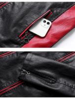 Chaqueta de Cuero de Motocicleta para Hombres Ajuste Delgado PU de Alta Calidad Moda Otoñal Casual - details 11