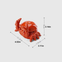 Pequeño Crab China Ashtray Con Cubierta Para Oficina Y Hogar Decoración China Lindo De Crustáceo Rojo Para Sala De Estar Y Despacho - details 2