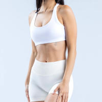 Nuevo sujetador deportivo minimalista de spandex con costura nueva, adecuado para el fitness femenino, estiramiento, ropa de yoga transpirable. - details 2