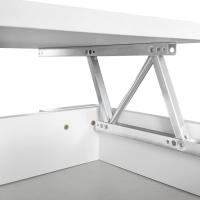 Elevable, Mesita de Salón o Comedor, Madera, Acabado en Color Blanco, Medidas - details 1