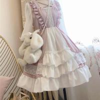 Lencería Lolita para mujer estilo Haruku japonés con volantes y mangas largas vestido de muñeca informal con cintura imperio talla - details 31