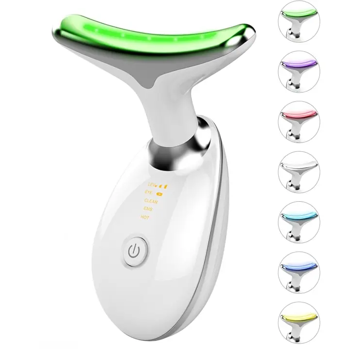 Scttomon Dispositivo de Levantamiento Facial Terapia de Luz Roja 7 en 1 para Belleza de la Piel y el Cuello Equipo de Belleza de Piel Blanco - 1
